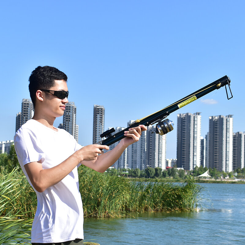 Outdoor Fish Shooting Slingshot Fishing Reel Accessories High Power Hunting Slingshot Metal Fish Dart Catapult High Power Laser