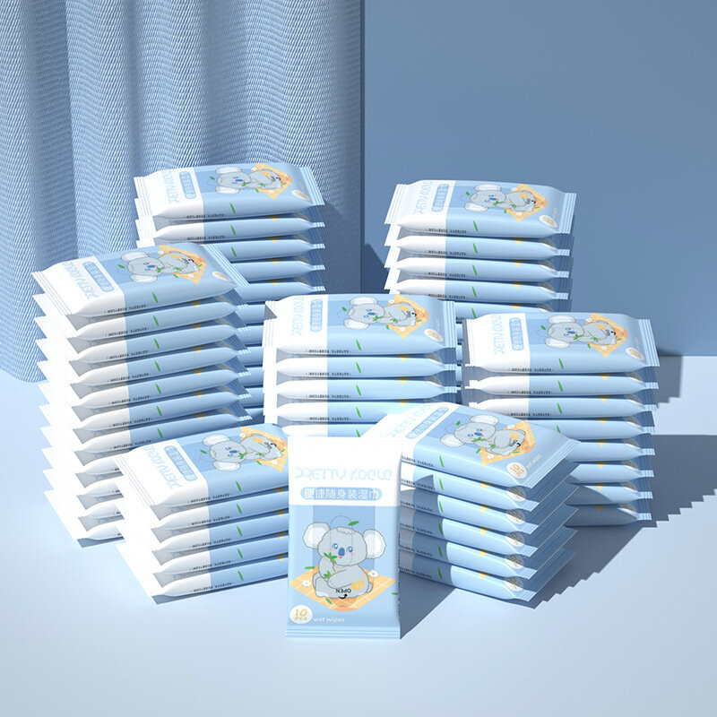 5 Packungen Fabrik Großhandel Feucht tücher 10 Pumps Baby Handmund Kinder spezielle Feucht tücher für die einmalige Reinigung Drop Shipping