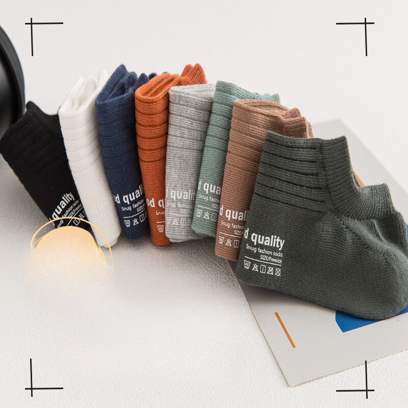 Calcetines cortos de algodón para hombre, calcetín de malla transpirable, cómodo, informal, Color sólido, a la moda, 5 pares