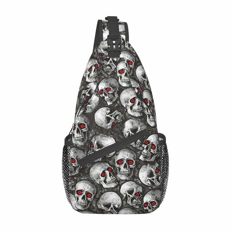 Хэллоуин череп Готический Скелет слинг нагрудная сумка через плечо мужской крутой рюкзак на плечо для пеших прогулок