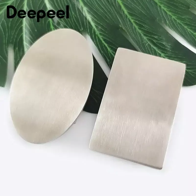 Deepeel-Fivelas de cinto de aço inoxidável masculino, cintura, artesanato em couro, placa lisa automática de metal, button up, 35mm, 40mm