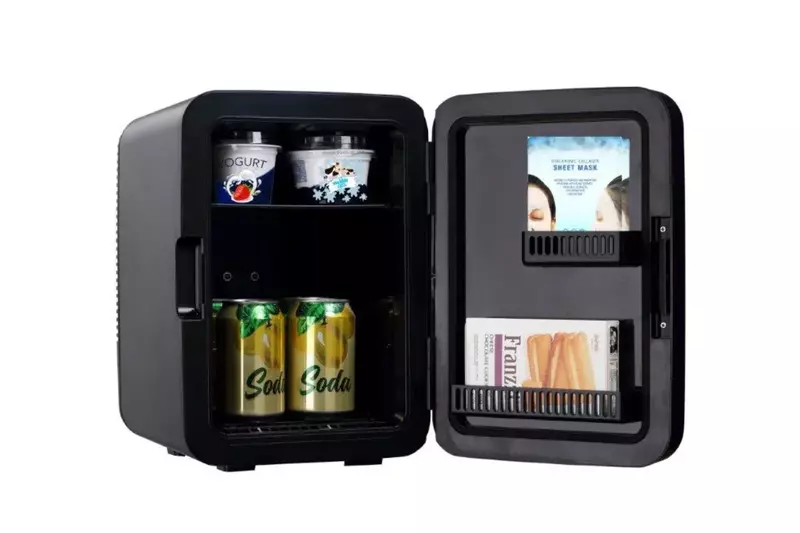 Холодильник в стиле ретро, объем 10 л, мини-холодильник 15-Can, EFMIS183, нержавеющая сталь, холодильник для ухода за кожей