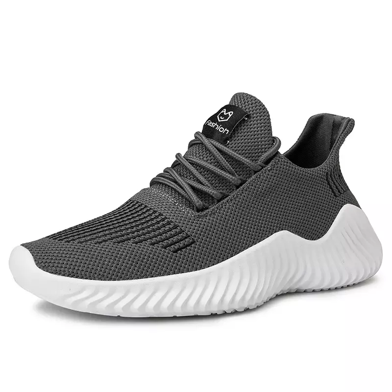 Hot Sale Men Shoes Comfortable Mens Casual Shoes Breathable Lightweight Sneakers Black Gray White Big Size 39-47
