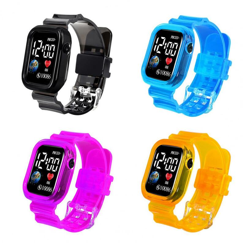 Montre numérique LED pour enfants, montre-bracelet de sport étanche pour garçons et filles, horloge électronique