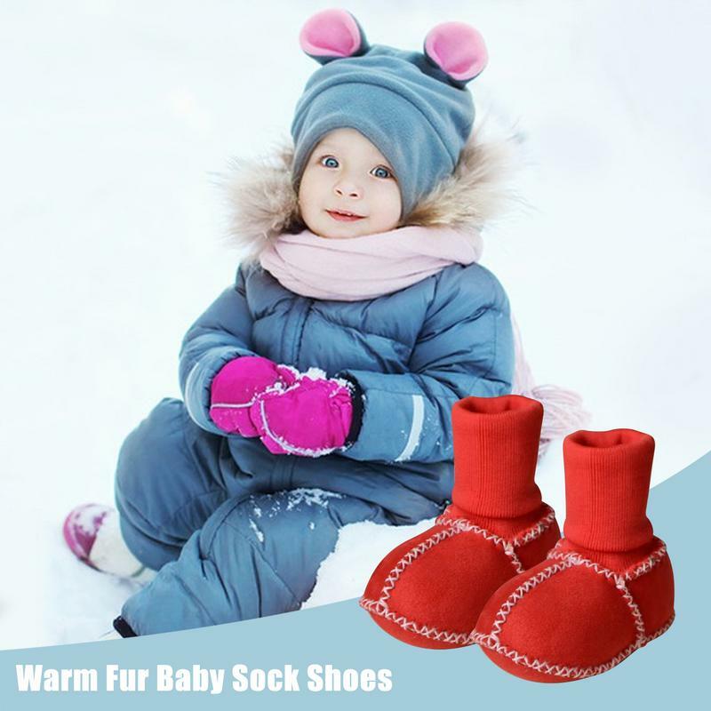 Infant Warm Boots Baby Boys Girls Cute Soft Winter Shoes Newborn Infant Socks Child Floor Sneaker Toddler Girls First Walkers
