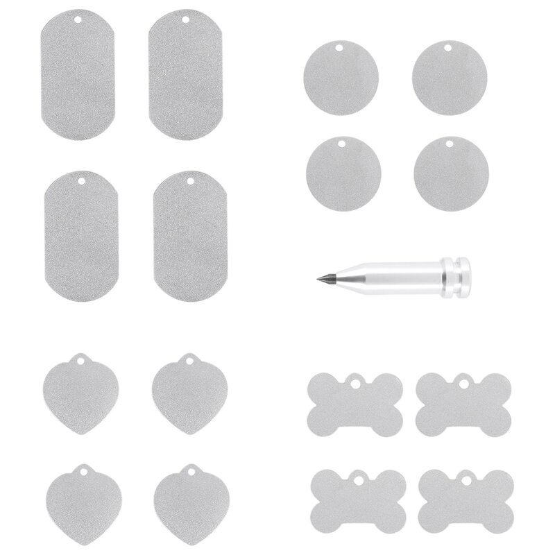 Engraving Tip, Etching/Engraving Tool with 16Pcs Metal Stamping Blanks Engraving Precision Tip DIY Tool Compatible