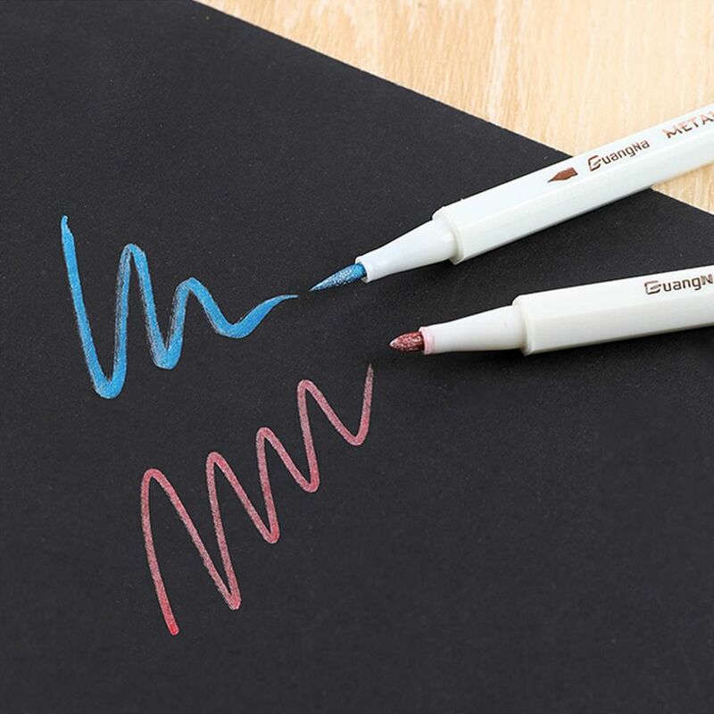 หัวปากกาพลาสติกหัวกลมปากกาเมจิกสีเมทัลลิกขนาดกลาง set pulpen มาร์กเกอร์สมุดติดรูป