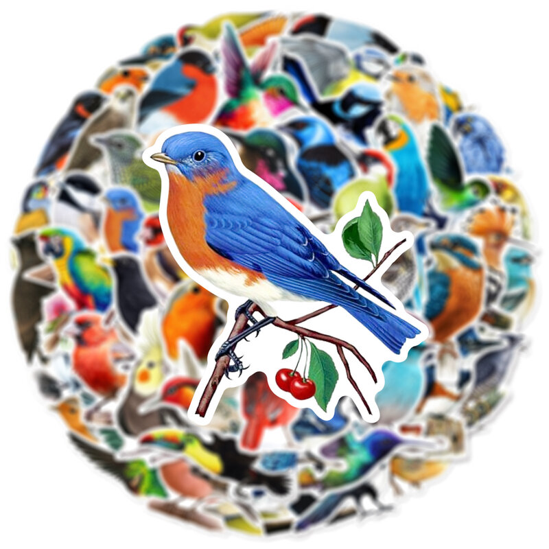 10/30/50PCS Cartoon Colorful Bird Graffiti Animal Sticker iPad Mobile Phone Helmet Guitar DIY Scrapbook Toy Decoration Wholesale