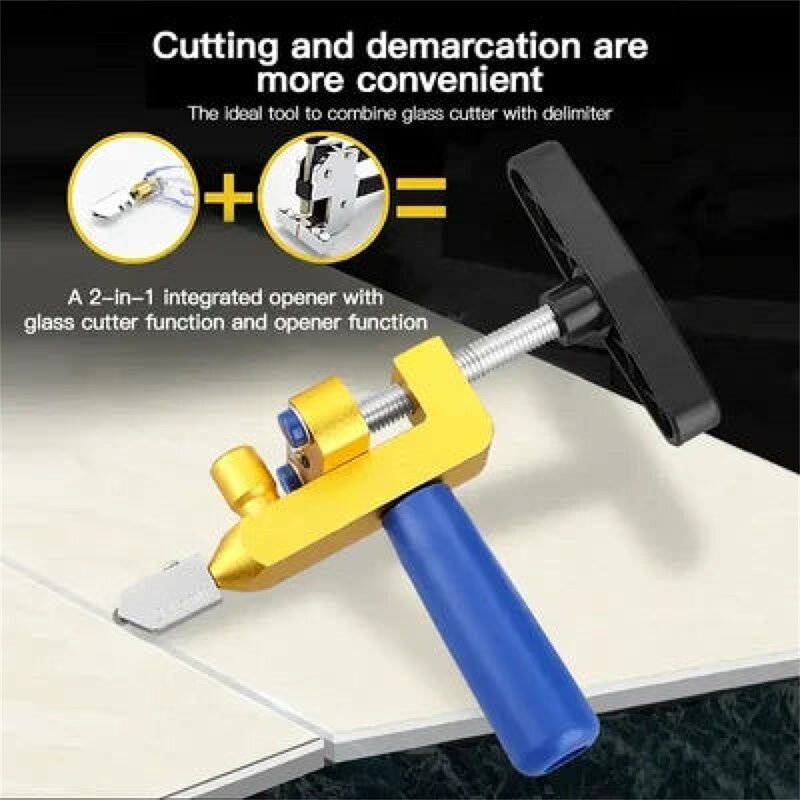 Professional 2-In-1 Ceramic And Glass Tile Cutter Portable Construction Hand Tool Diamond Glass Cutter Set For Tile Cutting