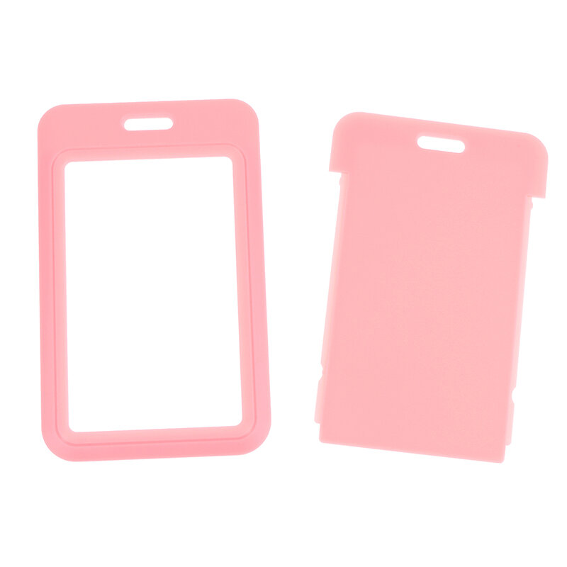 1 pz Candy Color Pass Bus Card Sleeve Two-Sided Push Pull Style ID Tag permesso di lavoro Cover Case nome Badge Holder