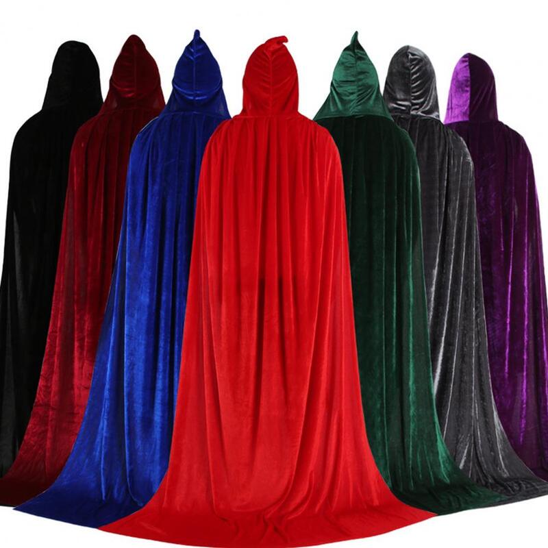 Cape de sorcière en tissu, tenue longue durée pour Halloween, vêtements à capuche