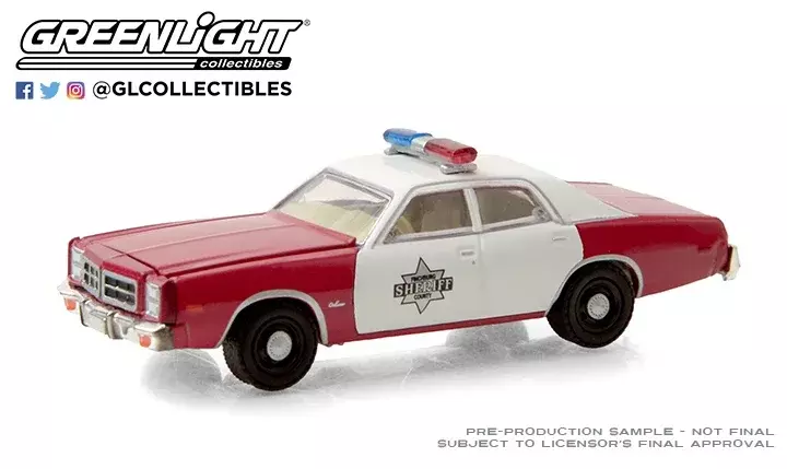 Modelo de carro de polícia, Monaco enfeites, presente da coleção, 1:64, 1977, Dodge, W1008