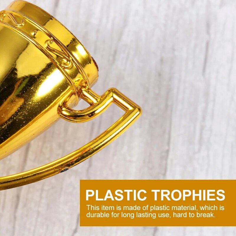 8/10/16/20 Stuks Mini Plastic Gouden Beloning Trofee Beker Voetbal Medailles Prijs Beker Vroege Educatieve Kinderen Miniatuur Kinderspeelgoed