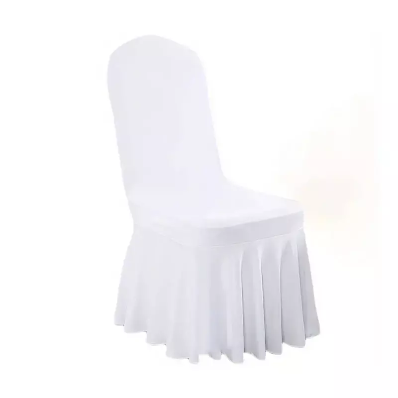 Funda elástica gruesa para silla, Falda plisada de LICRA para boda, decoración de banquete y fiesta, color blanco, 1 unidad