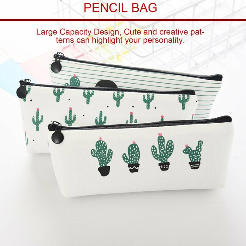 Astuccio per matite Cactus fresco e adorabile astuccio per matite con cerniera per studenti di grande capacità cancelleria regalo per ufficio scolastico