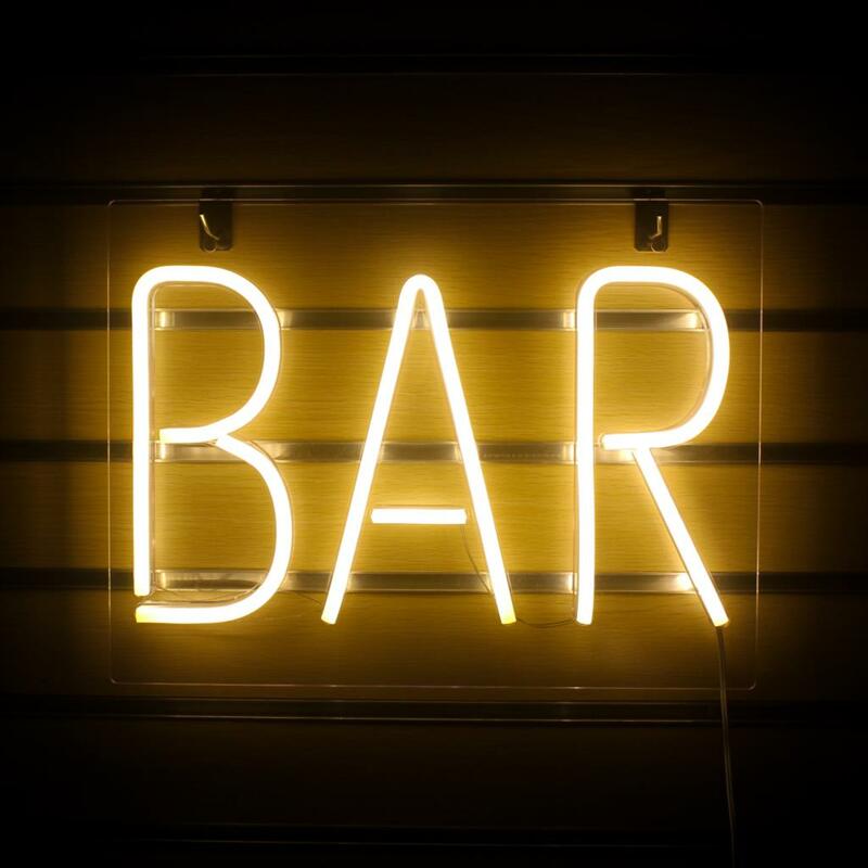 BAR Neon Letter Signs luci a LED Home BAR Pub Shop Night Club Festival Room Decoration Logo Hanging Light Up sospiro Art lampada da parete
