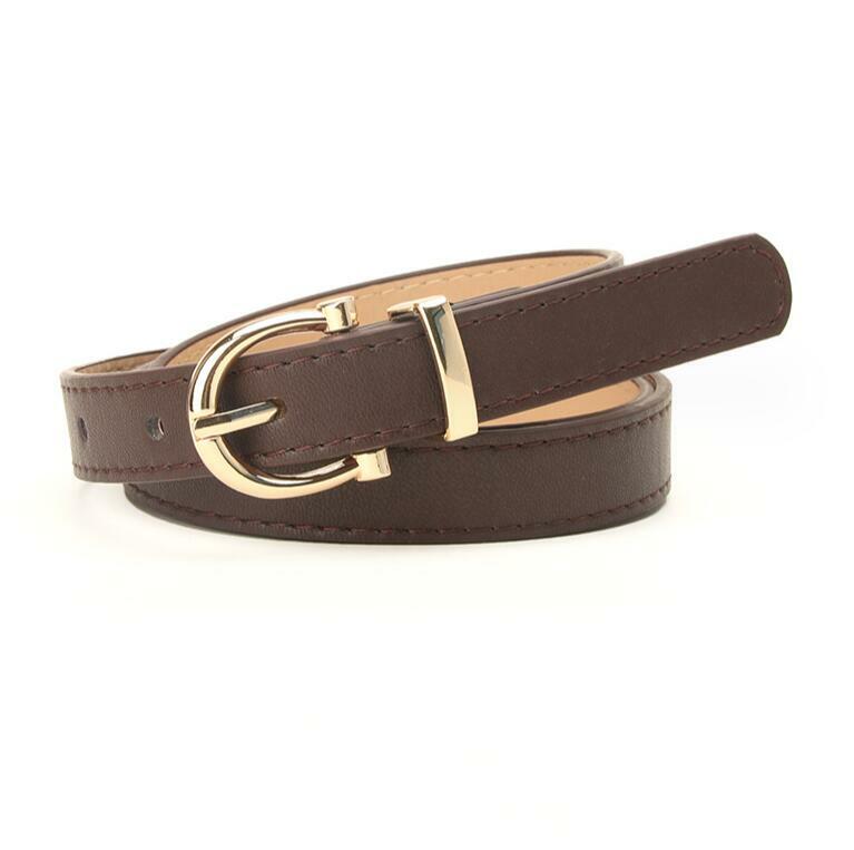 D6  2023  New Women Fashion Leather Belt Buckle Belts Women and men Waist Belt Thin Black Buckle Leather Belt