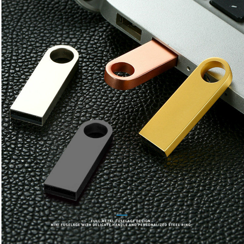 Unidad Flash USB de Metal, Pendrive Mini de capacidad Real de 128GB, 64GB, 32GB, 1GB, 4GB, 8GB, 10 unidades/lote