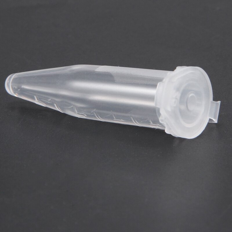 Mini tube à essai en plastique pour centrifugeuse, d'extraction de laboratoire, capuchon à pression, transparent, 42x11mm, 600 ml, 1.5 pièces