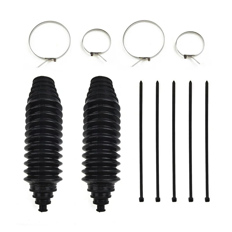 Ilicone-Kit de dirección y bridas para cables, piezas duraderas, bota de piñón de polaina Universal + abrazaderas de 23x6cm, 9,06 estante de "x 2,36", color negro
