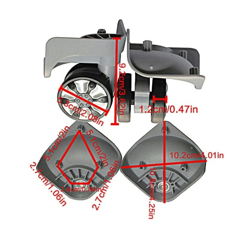 1 คู่ A78 DIY กระเป๋าเดินทางเปลี่ยนล้อหมุนอุปกรณ์ซ่อม Mute Roller ล้อสำหรับกระเป๋าเดินทาง