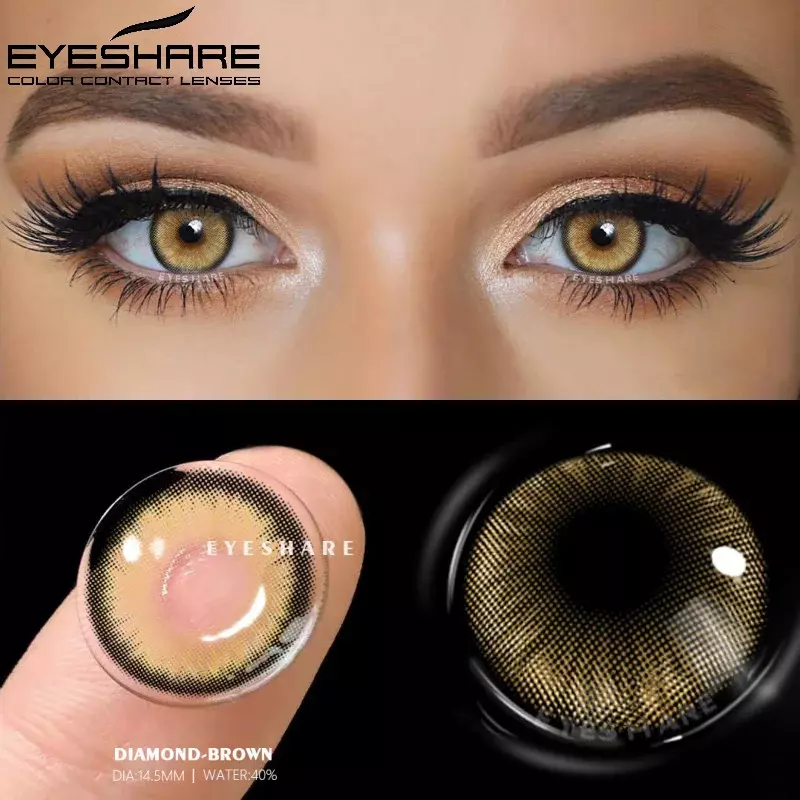 EYESHARE 2 stücke Farbige Kontakte für Augen Farbe Kontaktlinsen Braun Bunte Augen Linsen Jährlich Cosmetic Make-Up Auge Kontakte Objektiv