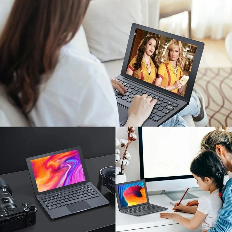 Laptop Mini 2024 N4120 10.1 inci IPS Intel 10th Gen, RAM 8GB SSD 1TB, komputer belajar kantor portabel Notebook Windows 10 11