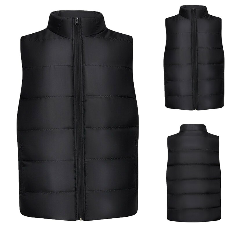 Male Plush Lined Autumn And Winter Cotton Singlet Casual Keep Warm Zipper Removable Sleeveless Outdoor Vests Jacket Coat Chaleco