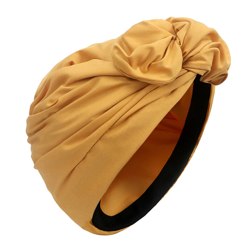 ผู้หญิงมุสลิม Headscarf หมวกผ้าฝ้าย Headband แอฟริกันหัว Wraps Elegant Retro Turban สำหรับสุภาพสตรี Beanies หมวกมุสลิม Headpiece