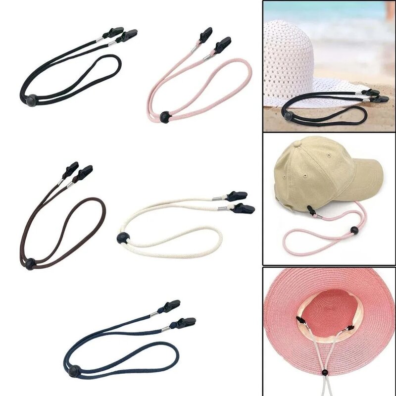 Windproof Hat Strap Elastic Anti-lost Hat Wind Rope Adjustable Anti-drop Rope Mask Lanyard Hat Chin Cord Sun Hat Clip For Wind