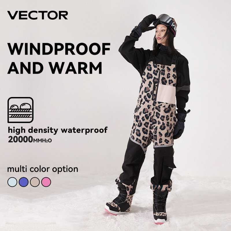 VECTOR Dicke Männer Frauen Ski Hosen Gerade Overalls Overall Skifahren Bib Wasserdichte Winter Warme Winddicht Outdoor Sport Snowboard