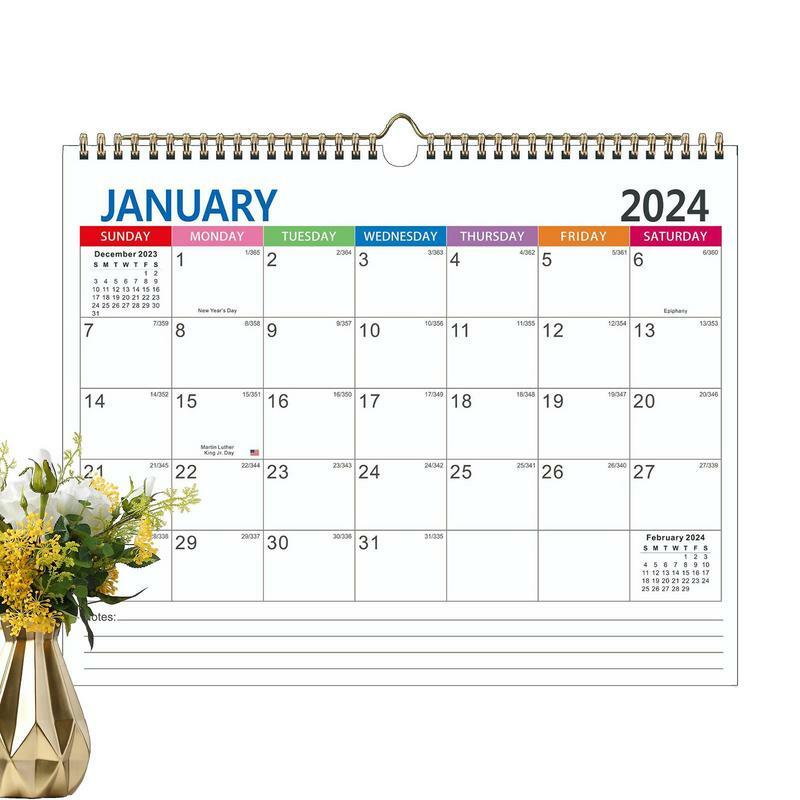 Kalendarz ścienny 2023-24 estetyczny minimalistyczny miesięczny planer pulpitu 14.7*11, 4in kalendarz planer gruby papier roczny kalendarz dla