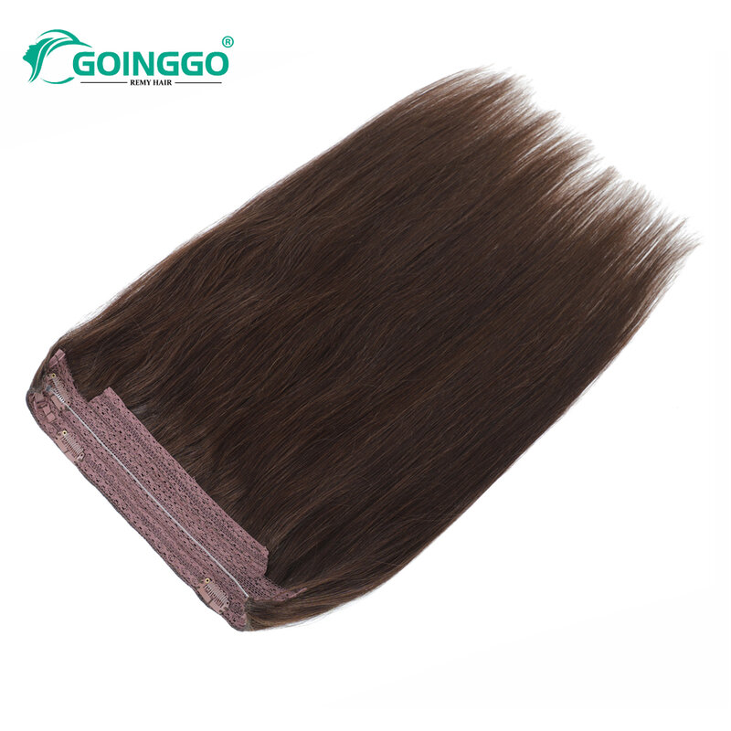 Halo-extensiones de cabello humano Real, extensión de cabello con Clip de alambre oculto, Color marrón degradado, línea de pescado Remy, 14-28 pulgadas