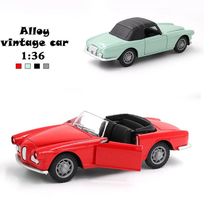 1:36 Alloy Convertible Sports Car Model Metal Abs Toy Classic Vehicle Retro Toy Simulation Gift Childrens Car Model T1v5