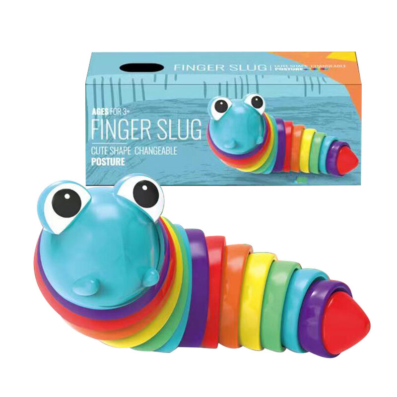 3D Fidget Slug Crawling Sensory Squirming Toy Insects Worm Caterpillar Fidget Adult ADHD Autism Release Stress Relief Kids Toys