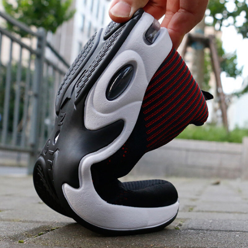 أحذية مفلكنة الذكور أحذية رياضية 2021 موضة الصيف الهواء شبكة تنفس أسافين أحذية رياضية للرجال حجم كبير jik9