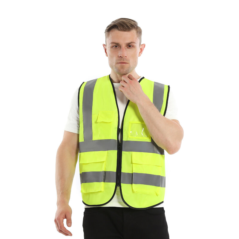Multi-pocket Reflective Safety Vest Traffic Vest Railway Coal Miners Uniform Breathable Racing Running Sports