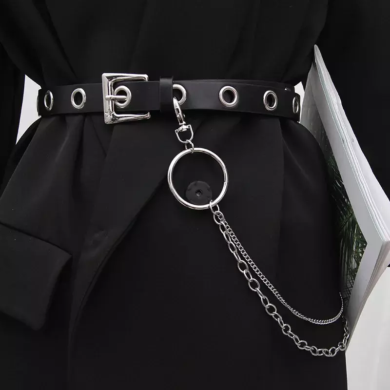 Cinturón con colgante de Metal para mujer, estilo Punk, sencillo, versátil, decorativo, novedad de verano, 2024