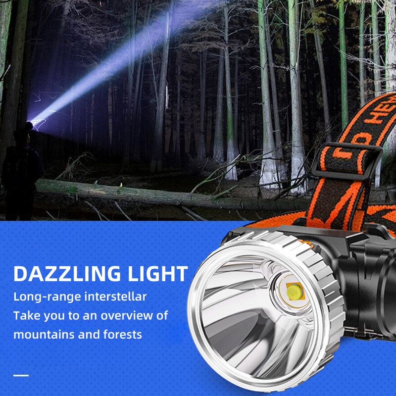 Đèn pha đèn pha Led sạc USB đèn pha mini cầm tay chống nước đi xe đạp cắm trại Đèn pha câu cá siêu sáng