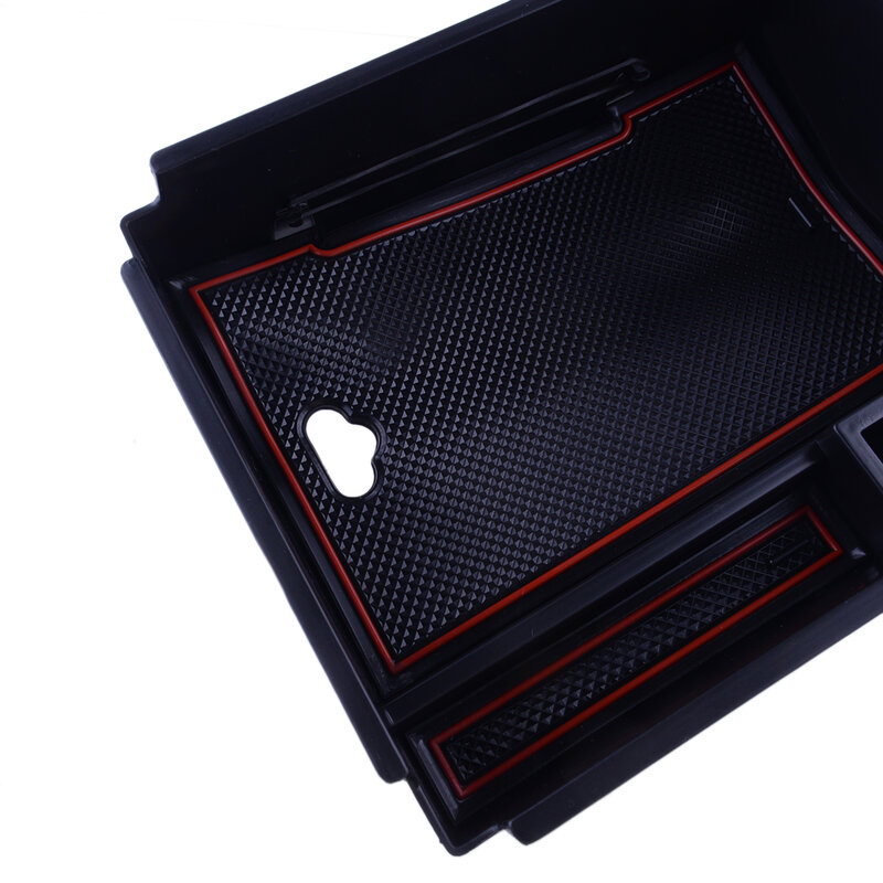 Black Car ABS Central Console Armrest Storage Box Container Tray Fit For Hyundai Tucson NX4 2022 Limited Auto Trans Version