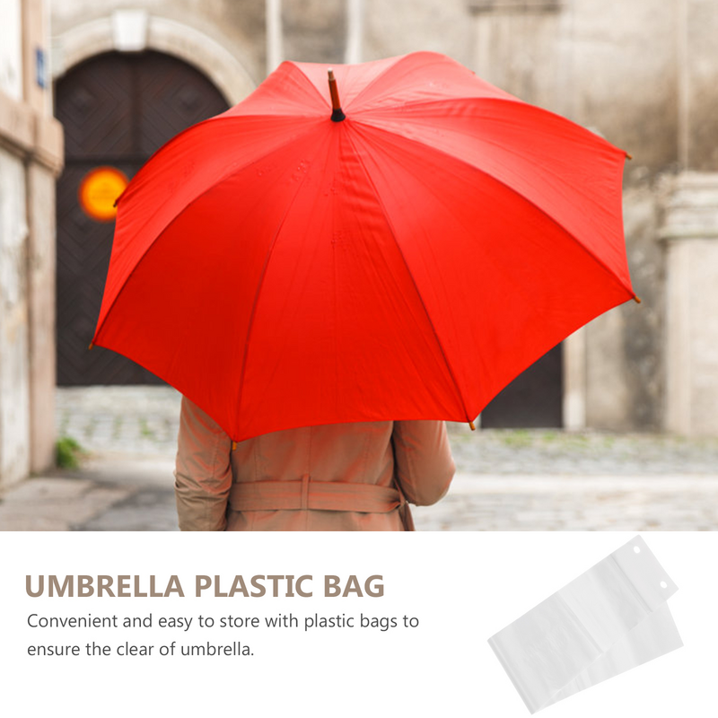 Прозрачные мешки для хранения Cabilock, сумка для зонта, одноразовые мешки для хранения зонта с ручкой, профессиональные тонкие Висячие пленки
