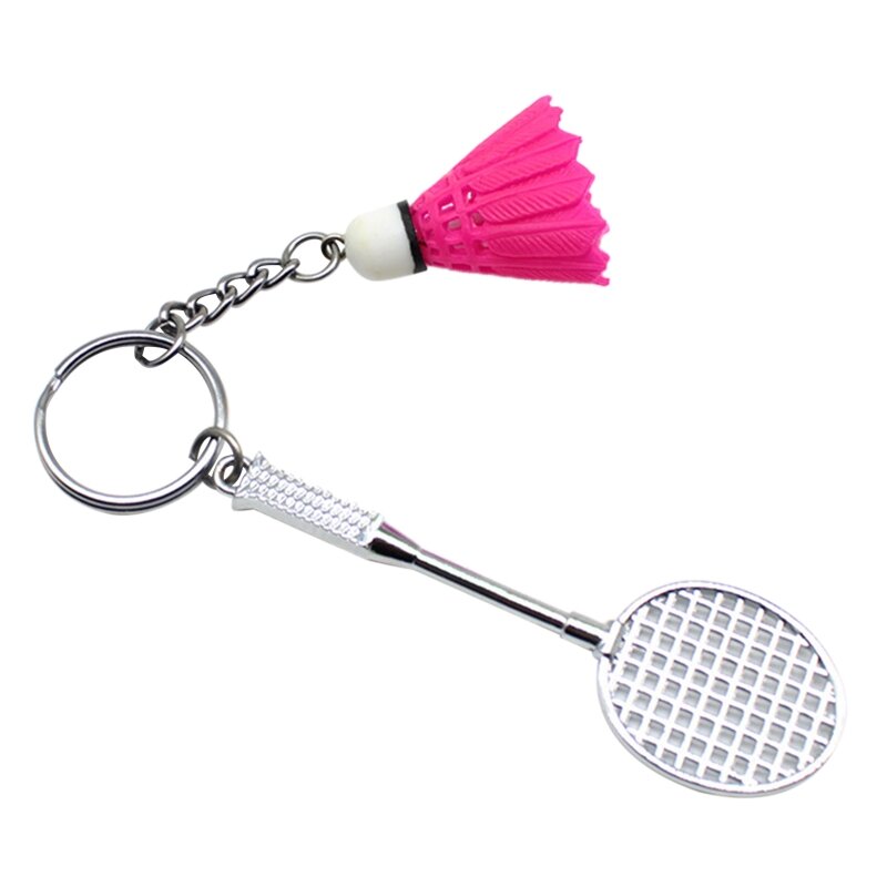 Badminton para decorações mochila chaveiro, para presente criativo bonito para amante esportes badminton bat mini duas