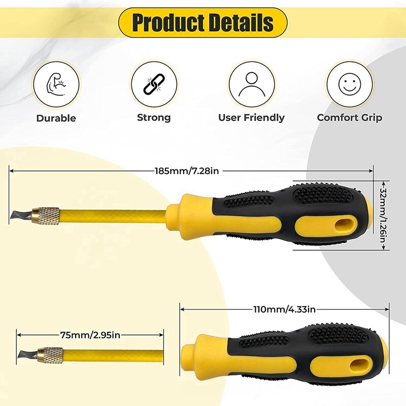 2X Grout Removal Tool 2 In 1 (Carbide Alloy Head), Grout Remover, Caulking Removal Tool, Grout Cleaning Tool, Scraper