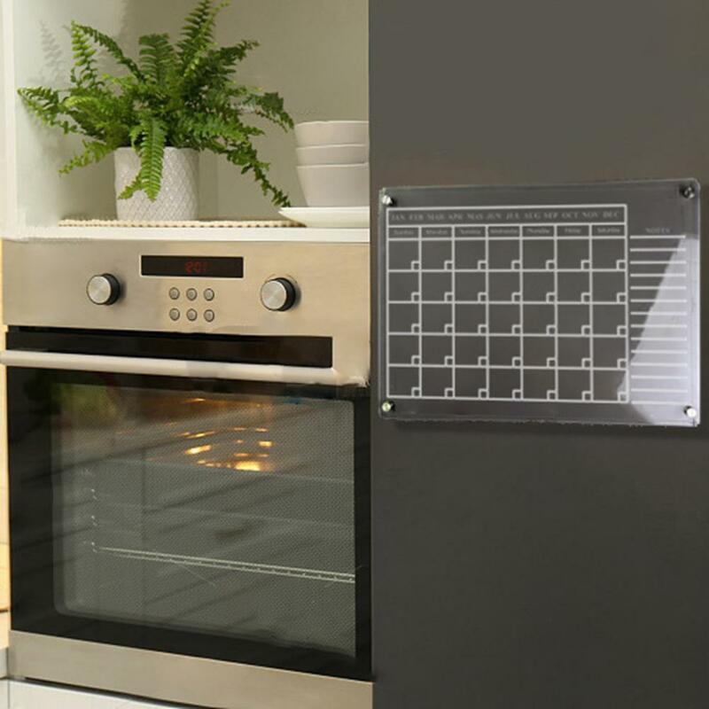 ตู้เย็น Planner Board ไม่มีร่องรอยน้ำหนักเบาแม่เหล็กตู้เย็นแม่เหล็กตู้เย็นอะคริลิค Reusable ปฏิทินไวท์บอร์ด