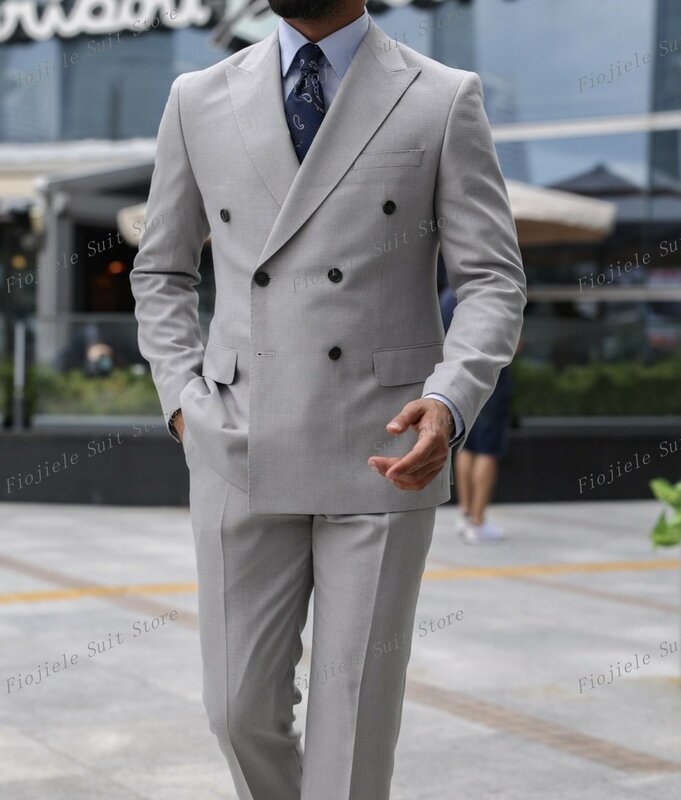 Nowy męski garnitur dla pana młodego smokingi drużbów przyjęcie weselne formalna okazja 2-częściowy komplet kurtki spodnie H11