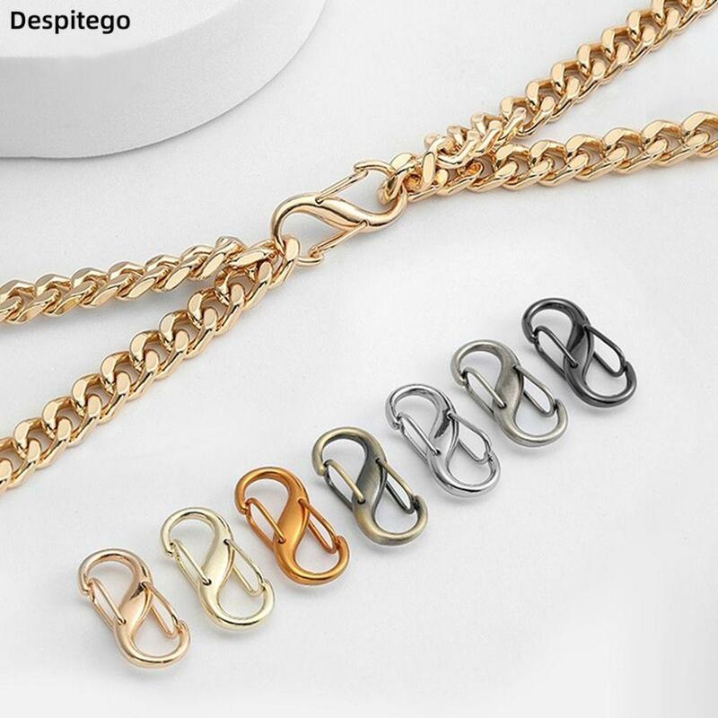 2Pcs DIY Chain Bag Adjustable Buckle Metal Clasp Removable Buckle Bag Accessory Chain Extension Shortening S Type Shape Clasp
