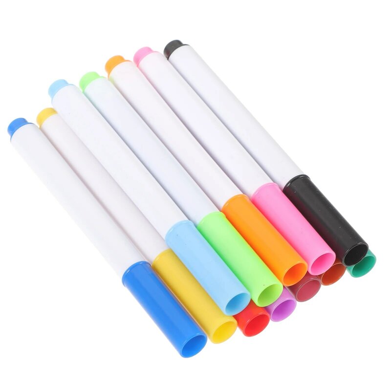 Fluorescência Cor Whiteboard Marker Pen, Canetas Estudante, Escrita, Graffiti, Plástico, Escrita, 12 pcs