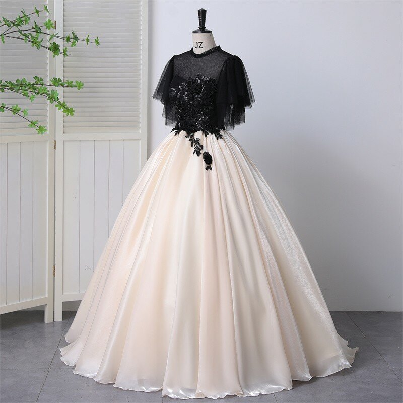 Ashley Gloria Black Prom Gown Quinceanera Dresses Luxury Party Dress Classic V-neck Ball Gown Customize 2023 Winter New