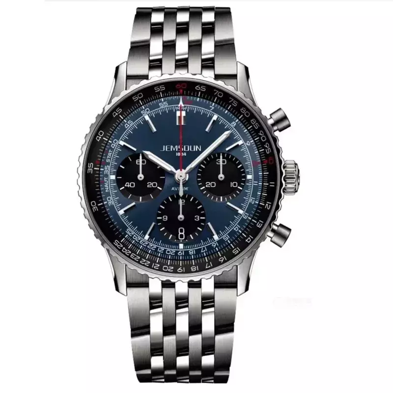 Nieuwe Luxe Originele Merk Heren Horloge Navitimer B01 Fashion Business Uurwerk 47Mm Automatische Datum Quartz Klok Met Geschenkdoos