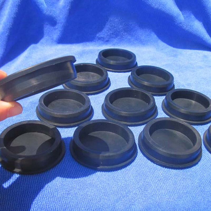 Karet silikon bulat hitam dengan lubang segel colokan bor 6.8mm-68.6mm tipe T Stopper tutup ujung Blanking hitam